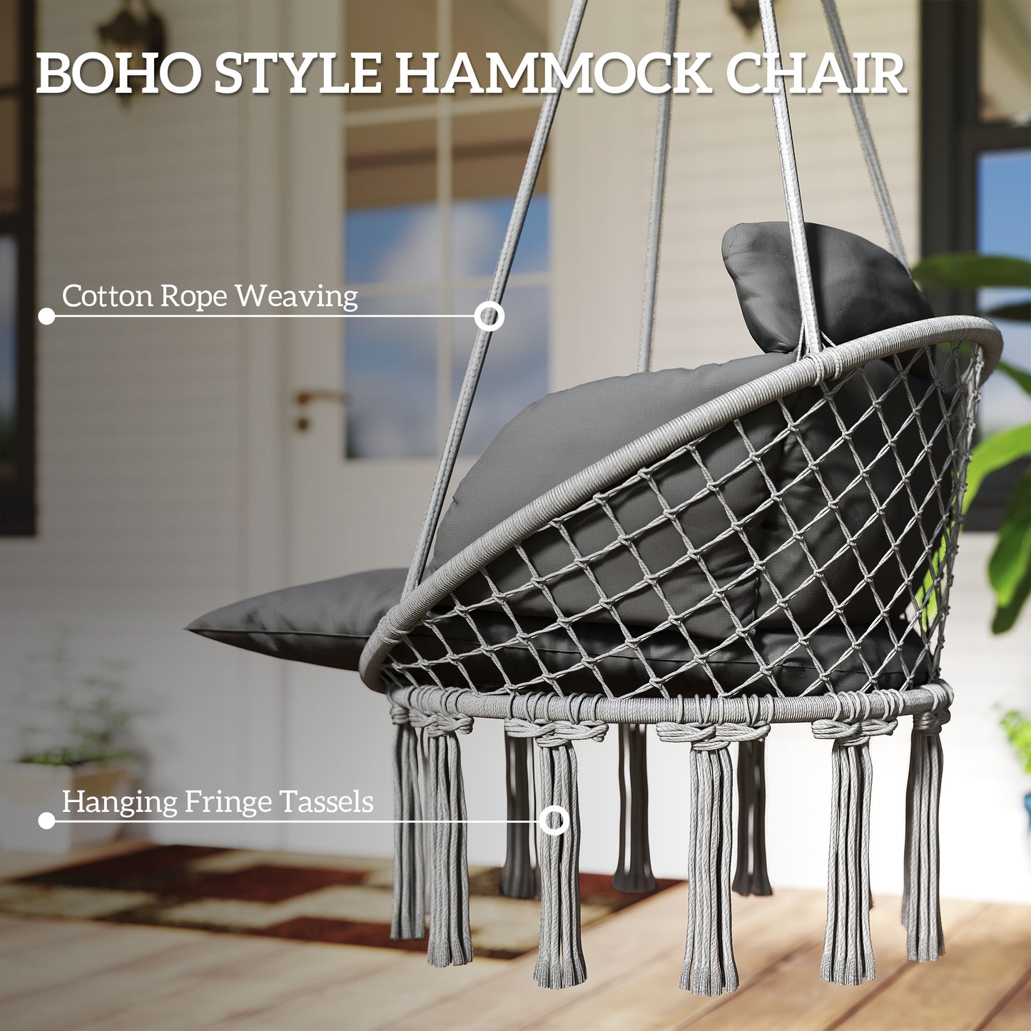 Boho Macrame Hanging Swing Chair