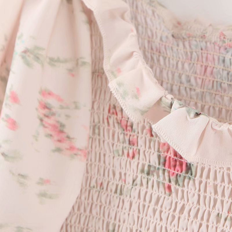 Boho Floral Puff Sleeve Mini Dress