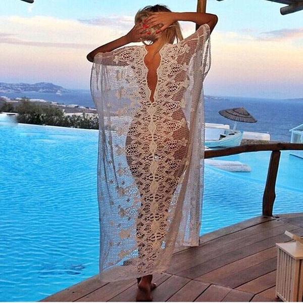 Boho Lace Beach Cover-Up Dress