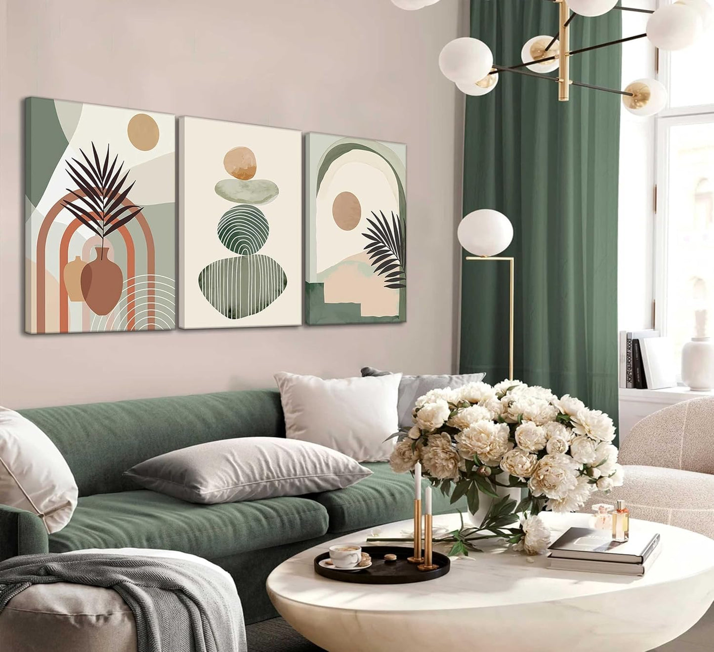 Boho Abstract Canvas Wall Art Set