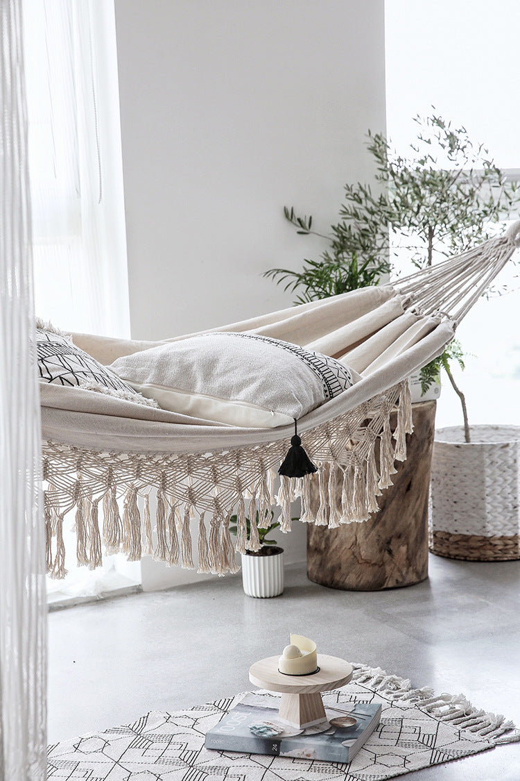 Boho Fringe Macrame Hammock