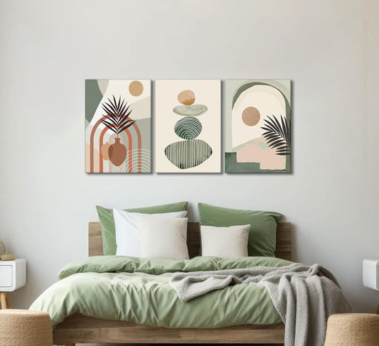 Boho Abstract Canvas Wall Art Set