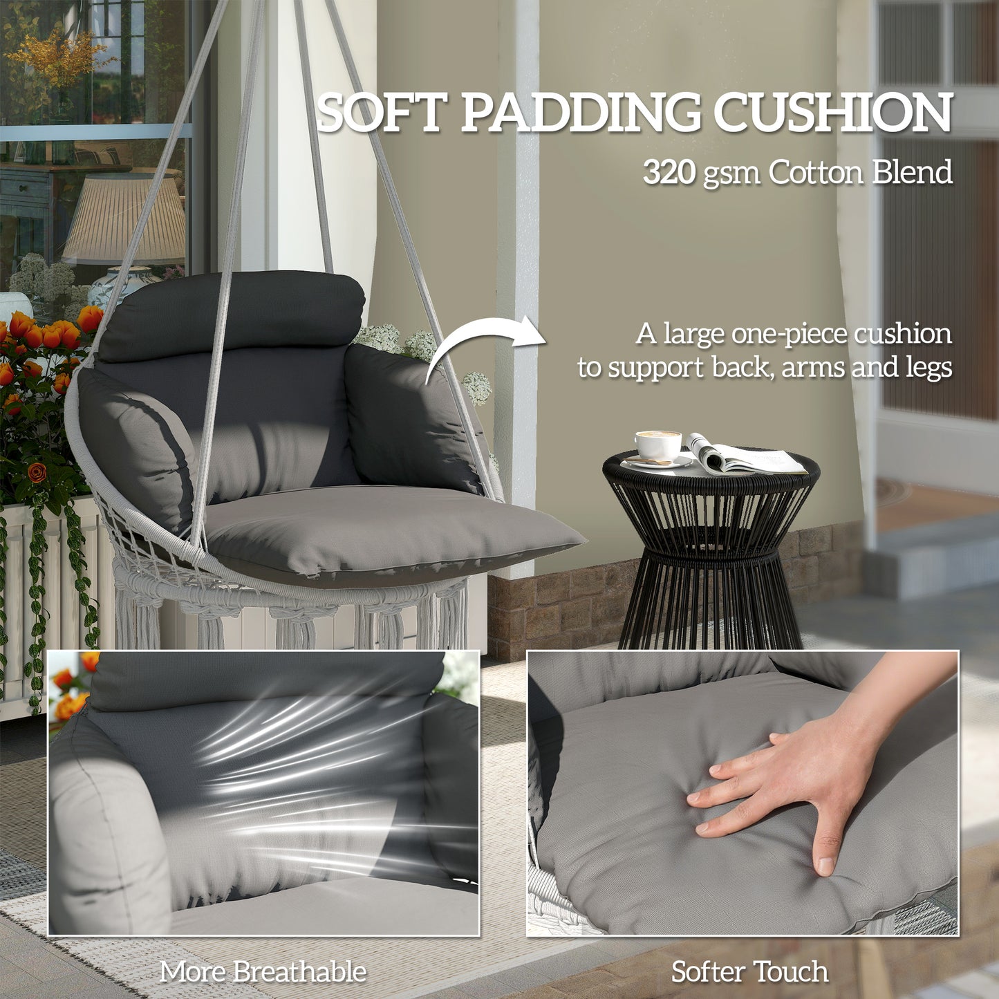 Boho Macrame Hanging Swing Chair