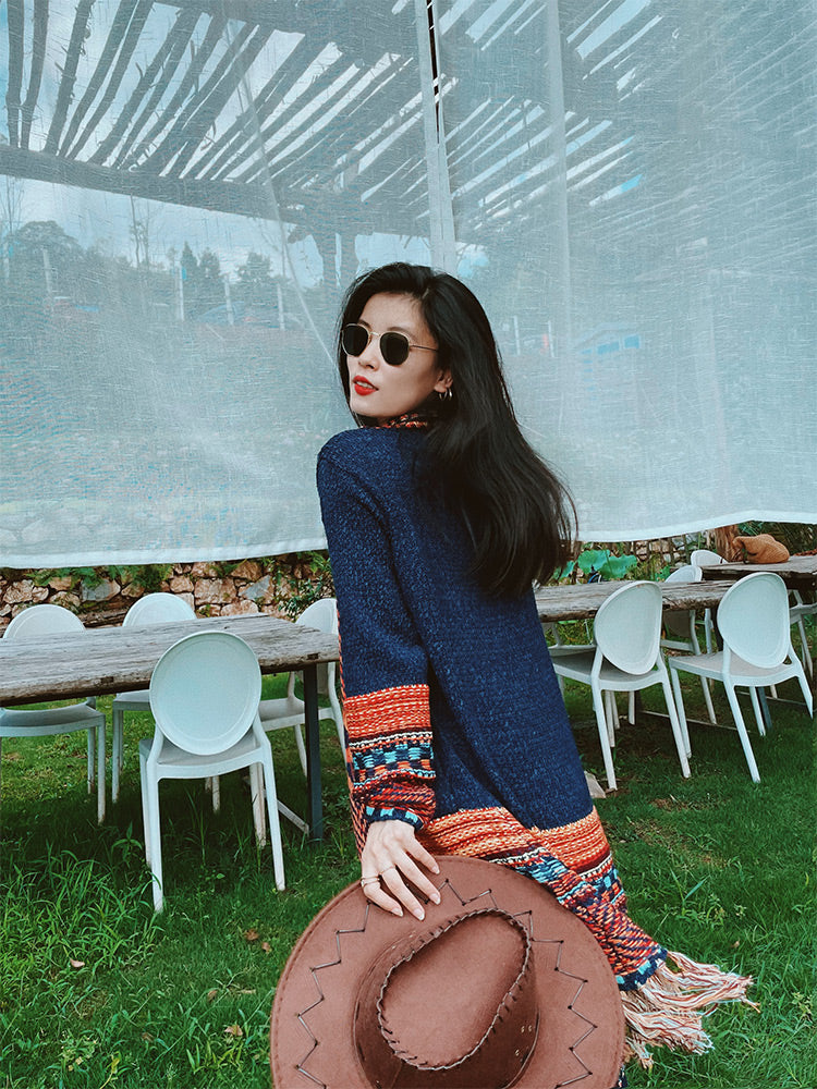 BohoTribal Fringed Cardigan